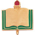 1 Inch Gold Plain Book and Torch Enameled Lapel Pin-Brooches & Lapel Pins-Lapel Pin Corner