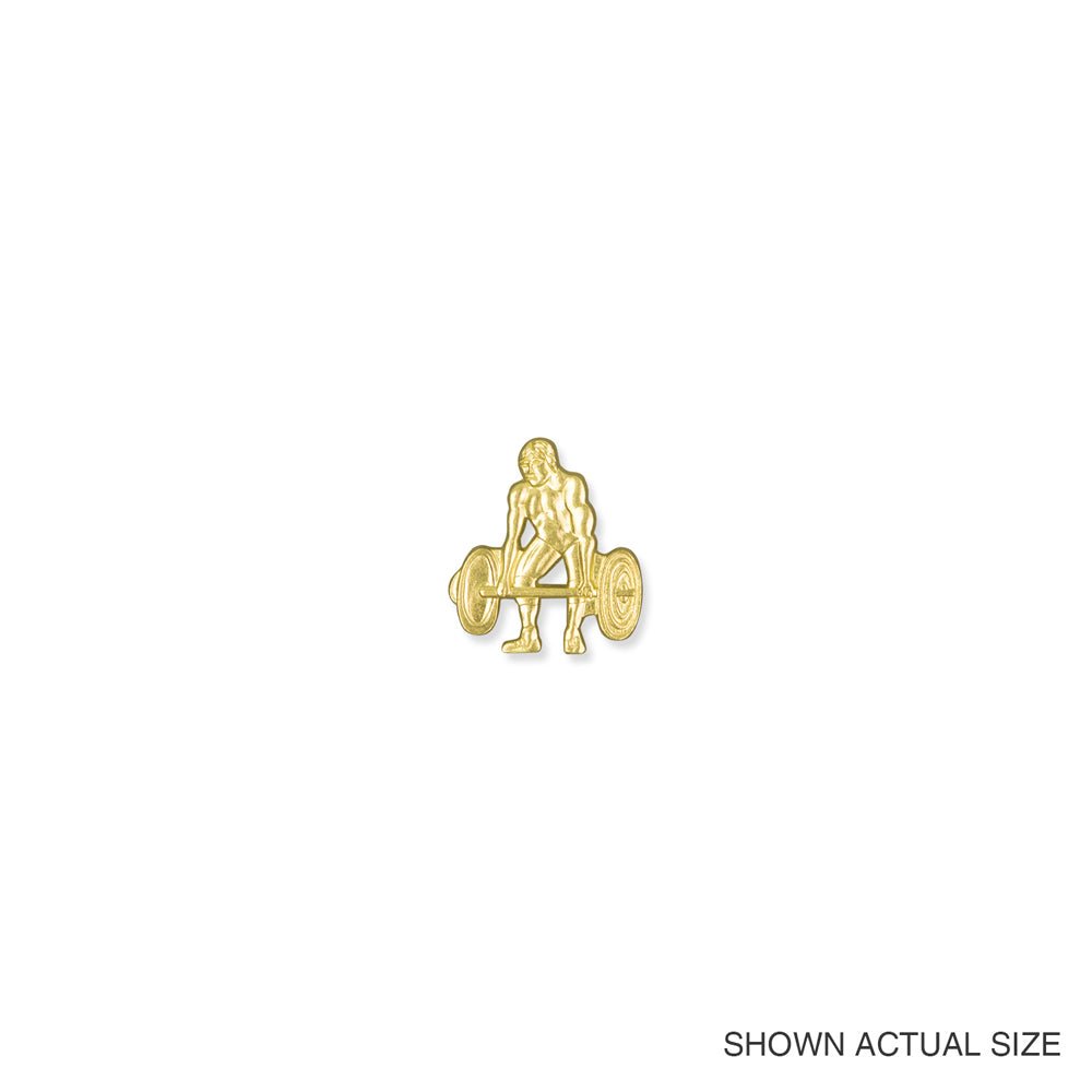 1 Inch Gold Weightlifting Chenille Pin-Brooches & Lapel Pins-Lapel Pin Corner