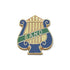 1 Inch Green "Band" on Music Lyre Enameled Lapel Pin-Brooches & Lapel Pins-Lapel Pin Corner