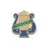 1 Inch Green "Choir" on Music Lyre Enameled Lapel Pin-Brooches & Lapel Pins-Lapel Pin Corner