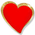 1 Inch Modern Sparkled Enameled Heart with Gold Border Lapel Pin-Customized Print-Brooches & Lapel Pins-Lapel Pin Corner