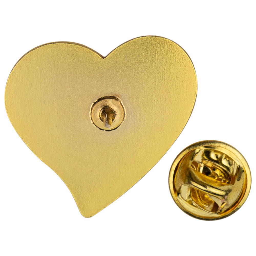 1 Inch Modern Sparkled Enameled Heart with Gold Border Lapel Pin-Customized Print-Brooches & Lapel Pins-Lapel Pin Corner