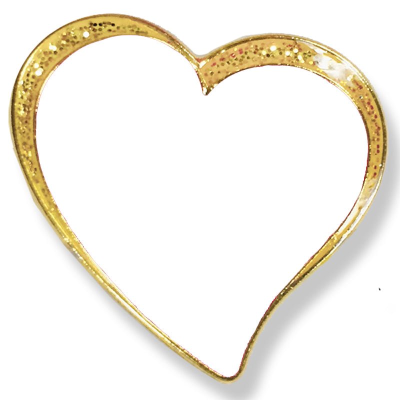 1 Inch Modern Sparkled Enameled Heart with Gold Border Lapel Pin-Customized Print-Brooches & Lapel Pins-Lapel Pin Corner