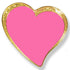 1 Inch Modern Sparkled Enameled Heart with Gold Border Lapel Pin-Customized Print-Brooches & Lapel Pins-Lapel Pin Corner