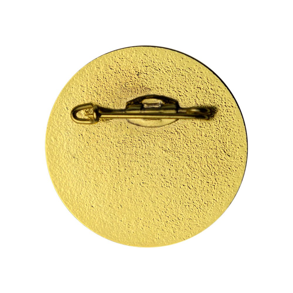 1 Inch Round Die Struck Gold Lapel Pin with Pin Bar Backing-Holds 7/8 Inch Insert-Brooches & Lapel Pins-Lapel Pin Corner