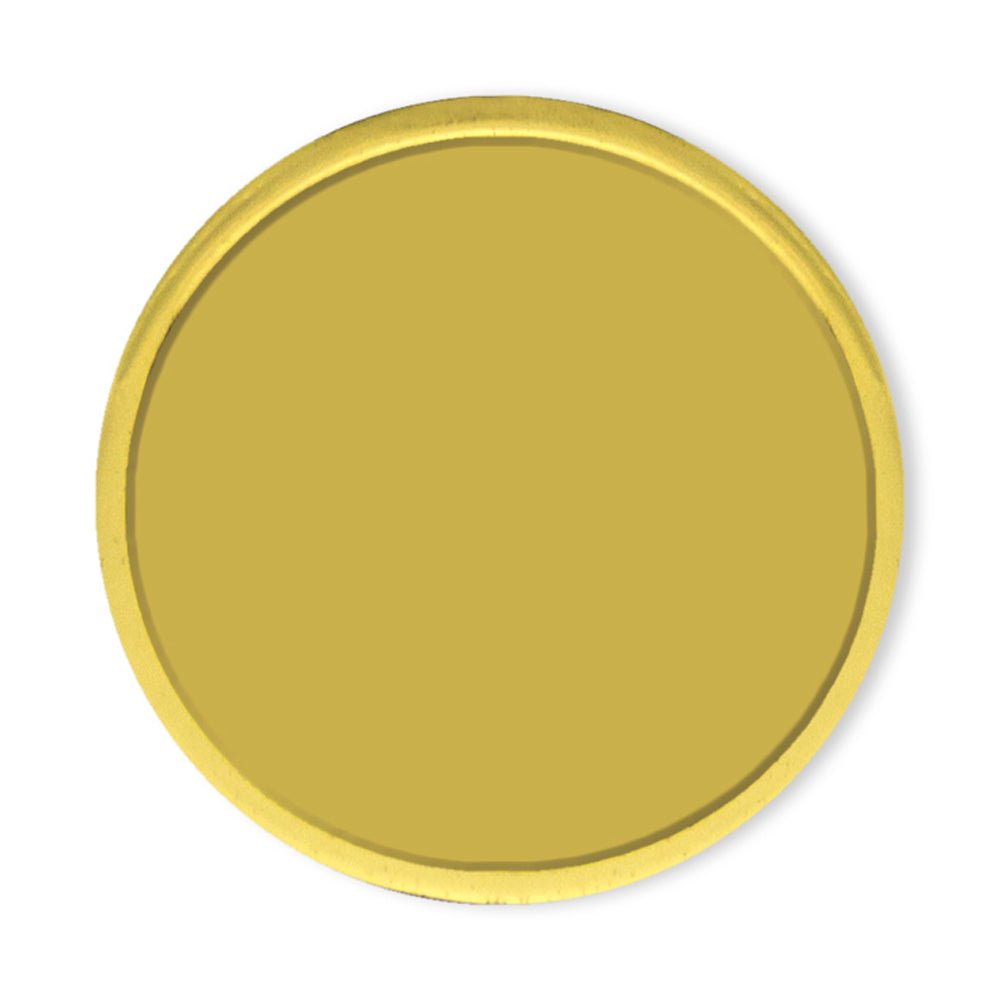 1 Inch Round Die Struck Gold Lapel Pin with Pin Bar Backing-Holds 7/8 Inch Insert-Brooches & Lapel Pins-Lapel Pin Corner