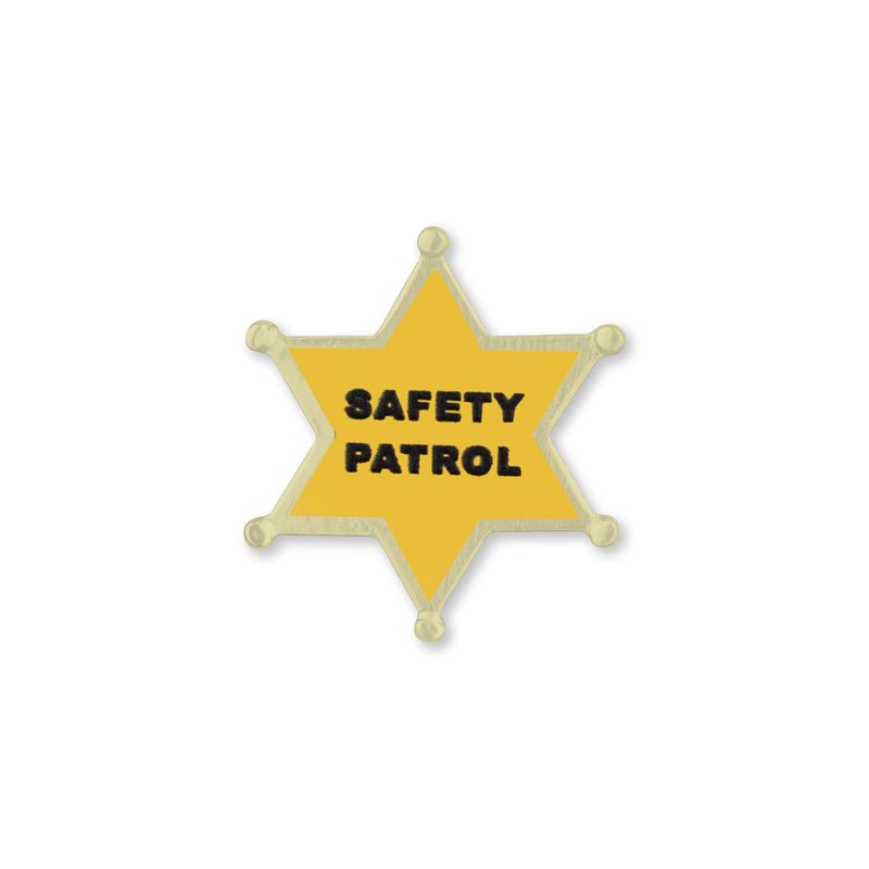 1 Inch "Safety Patrol" Star Enameled Lapel Pin-Brooches & Lapel Pins-Lapel Pin Corner