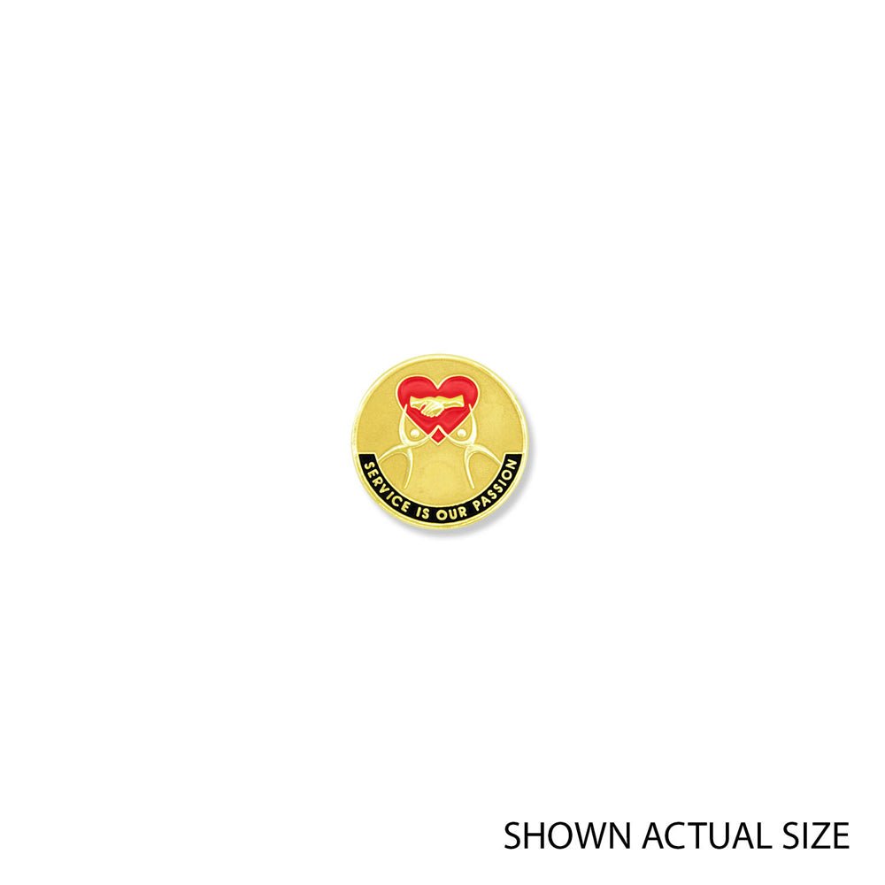 1 Inch "Service is Our Passion" Enameled Lapel Pin-Brooches & Lapel Pins-Lapel Pin Corner