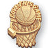 1 Inch Basketball and Hoop Chenille Pin - Lapel Pin Corner