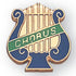 1 Inch "Chorus" on Music Lyre Enameled Lapel Pin - Lapel Pin Corner