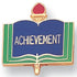 1 Inch Gold "Achievement" on Book with Torch Enameled Lapel Pin - Lapel Pin Corner