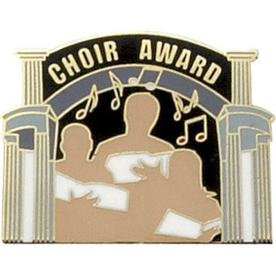 1 Inch Gold "Choir Award" Musical Notes Enameled Lapel Pin - Lapel Pin Corner