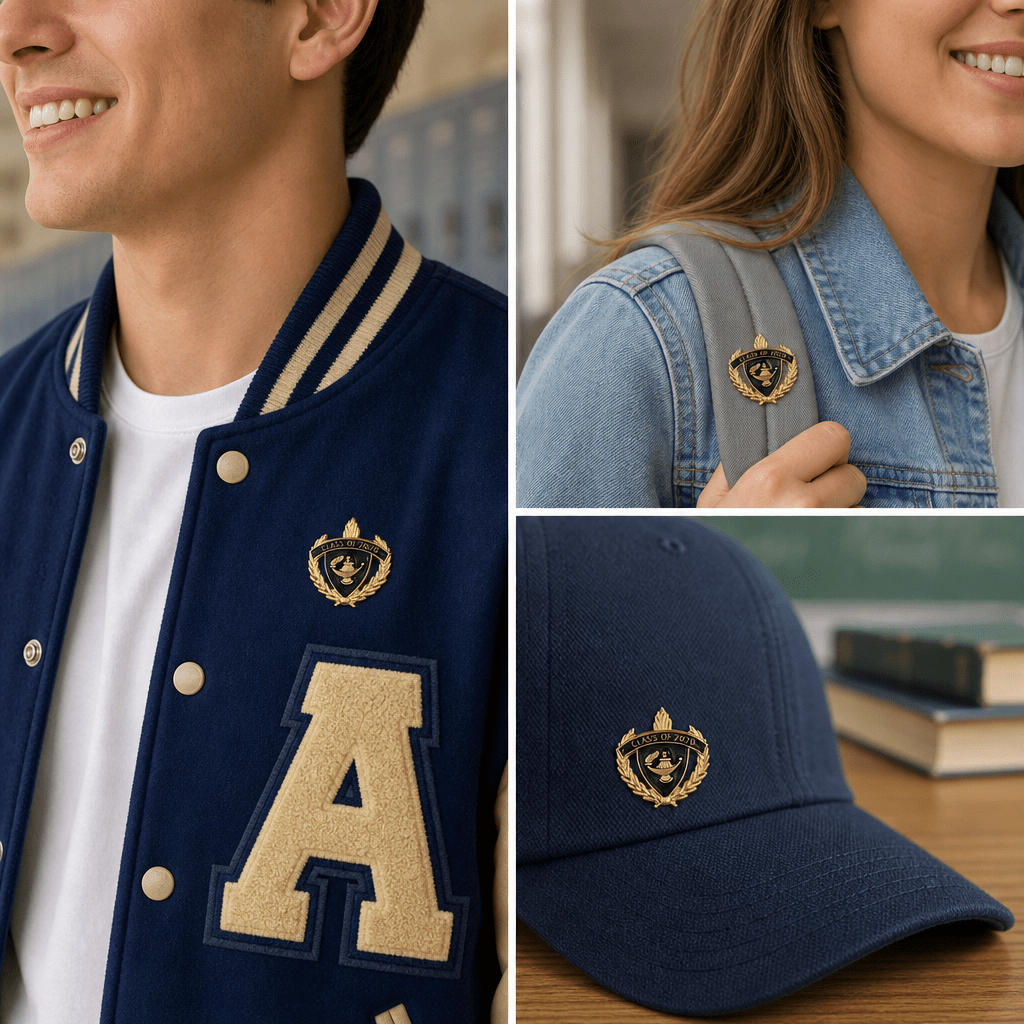 1 Inch Gold "Class of 2020" with Lamp of Learning and Wreaths Enameled Lapel Pin - Lapel Pin Corner