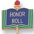 1 Inch Gold "Honor Roll" on Book with Torch Enameled Lapel Pin - Lapel Pin Corner