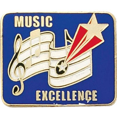 1 Inch Gold "Music Excellence" Enameled Lapel Pin - Lapel Pin Corner