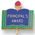 1 Inch Gold "Principal's Award" on Book with Torch Enameled Lapel Pin - Lapel Pin Corner