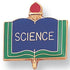 1 Inch Gold "Science" on Book with Torch Enameled Lapel Pin - Lapel Pin Corner