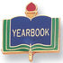 1 Inch Gold "Yearbook" on Book with Torch Enameled Lapel Pin - Lapel Pin Corner