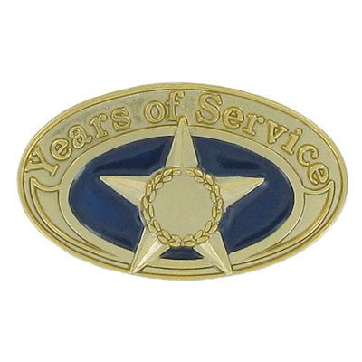 1 Inch Gold "Years of Service" with Star Enameled Lapel Pin - Lapel Pin Corner