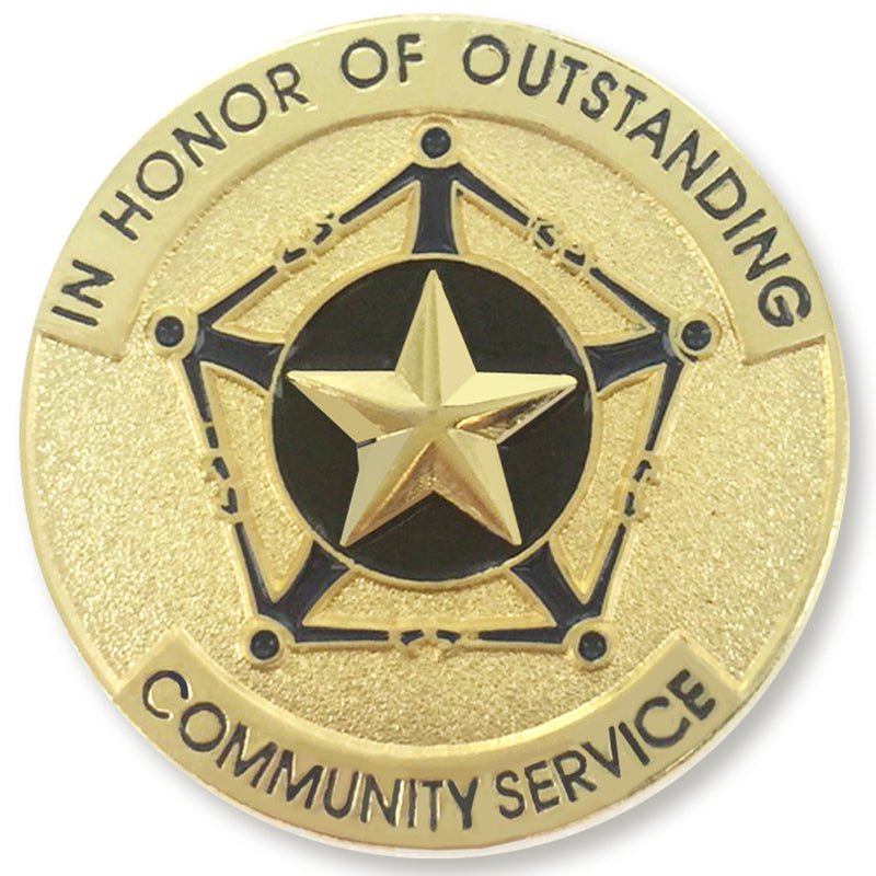 1 Inch Outstanding Community Service Enameled Lapel Pin - Lapel Pin Corner