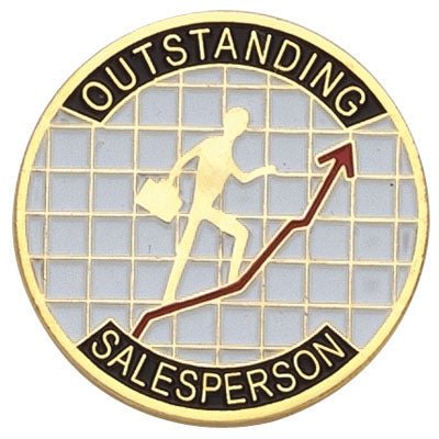 1 Inch "Outstanding Salesperson" Enameled Lapel Pin - Lapel Pin Corner