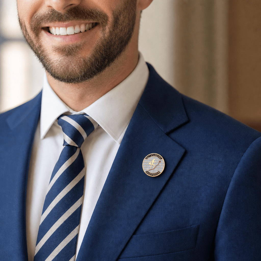 1 Inch "Outstanding Salesperson" Enameled Lapel Pin - Lapel Pin Corner
