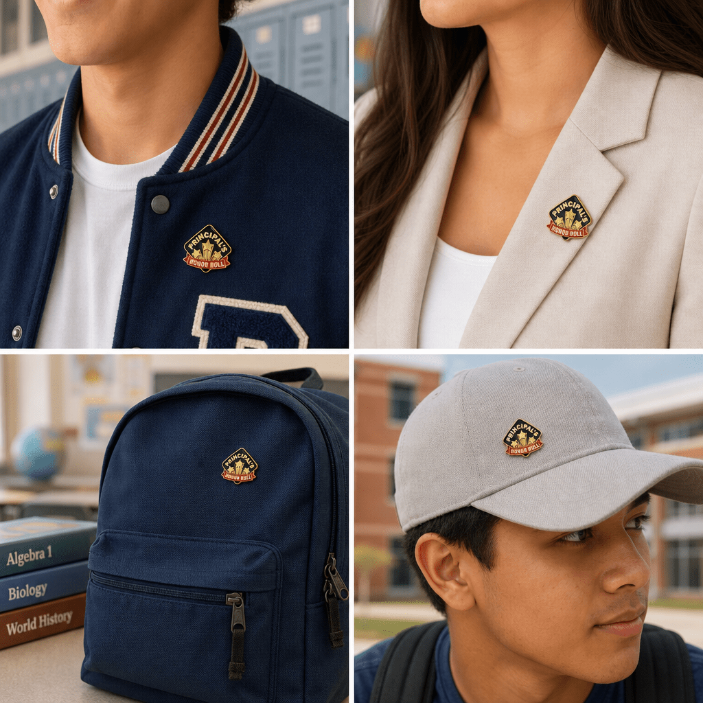 1 Inch Principal's Honor Roll with Shooting Star Lapel Pin - Lapel Pin Corner