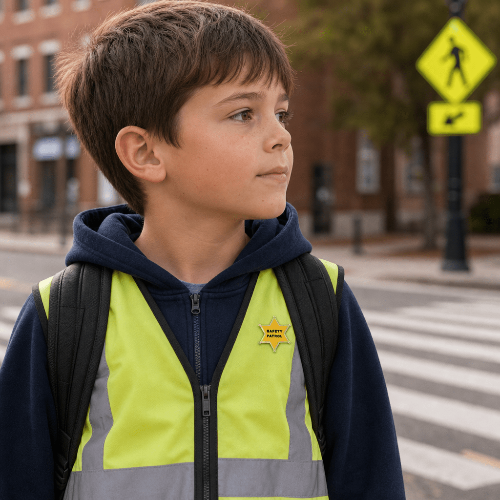 1 Inch "Safety Patrol" Star Enameled Lapel Pin - Lapel Pin Corner