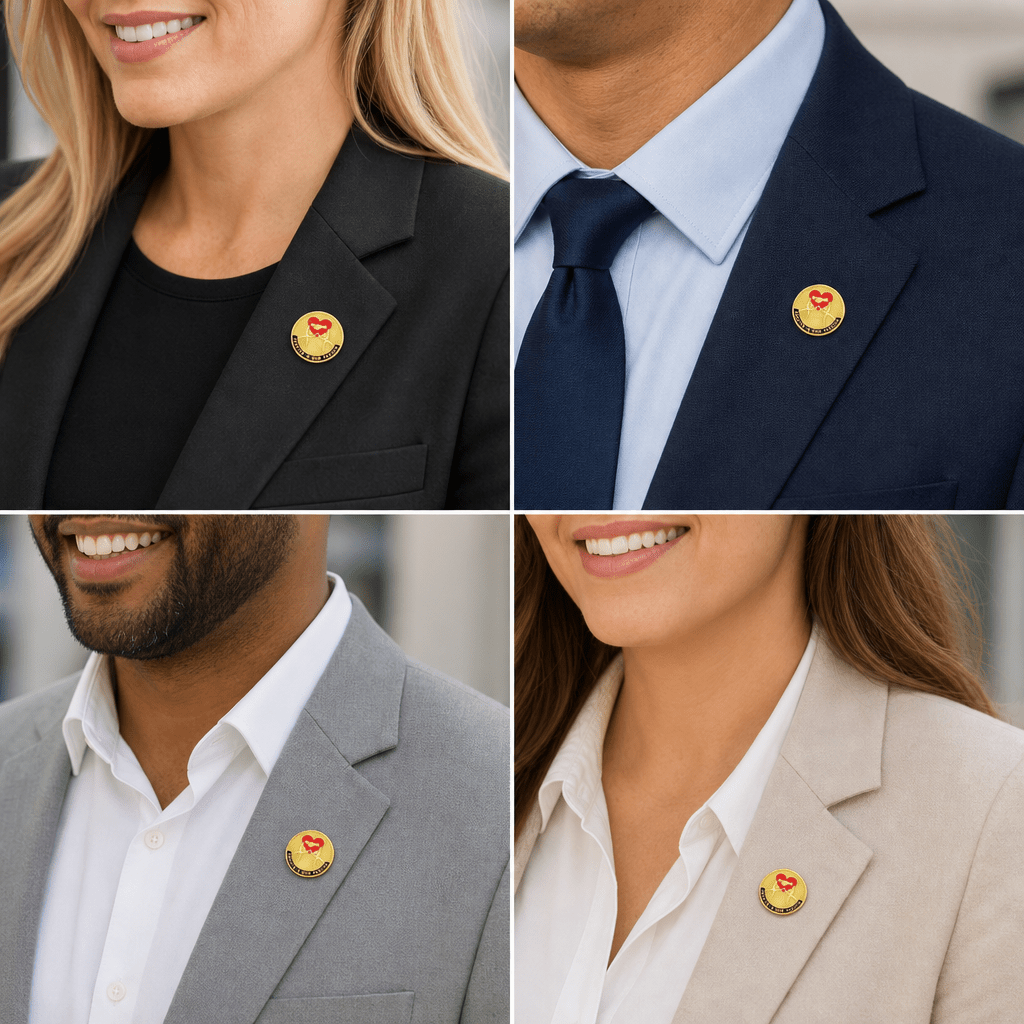 1 Inch "Service is Our Passion" Enameled Lapel Pin - Lapel Pin Corner