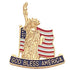 1 Inch Statue of Liberty - American Flag Enameled Lapel Pin - Lapel Pin Corner