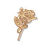 1 x 1/2 Inch Yellow Gold 24kt Plated Rose Pin-Brooches & Lapel Pins-Lapel Pin Corner