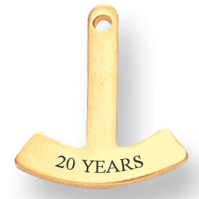 11/16 x 5/8 Inch Rocker Bar with "Year" of Service Imprint - Lapel Pin Corner