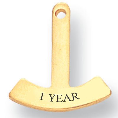 11/16 x 5/8 Inch Rocker Bar with "Year" of Service Imprint - Lapel Pin Corner