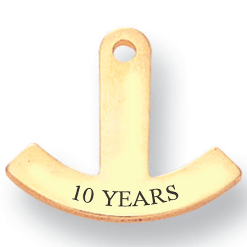 11/16 x 7/8 Inch Rocker Bar with "10 Years" of Service Imprint-Brooches & Lapel Pins-Lapel Pin Corner