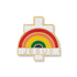 1/2 Inch Gold Enameled Rainbow, Cross, and Jesus Lapel Pin-Brooches & Lapel Pins-Lapel Pin Corner