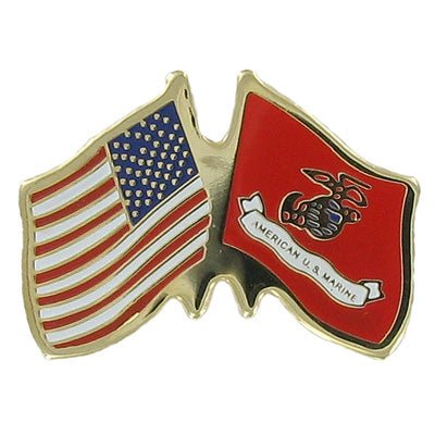 1/2 Inch American - U.S. Marine Flag Enameled Lapel Pin - Lapel Pin Corner