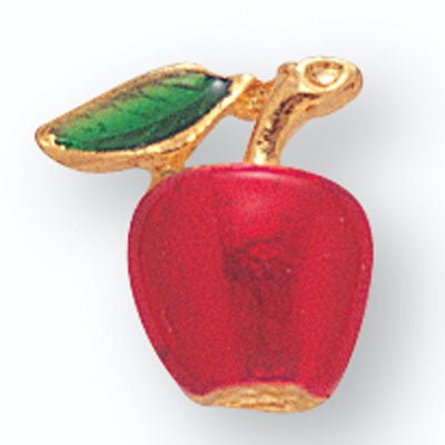 1/2 Inch Apple Enameled Lapel Pin - Lapel Pin Corner