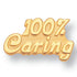 1/2 Inch Gold "100% Caring" Lapel Pin - Lapel Pin Corner