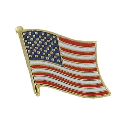 1/2 Inch Gold American Flag Enameled Lapel Pin - Lapel Pin Corner
