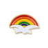 1/2 Inch Gold Enameled Dove with Rainbow Lapel Pin - Lapel Pin Corner