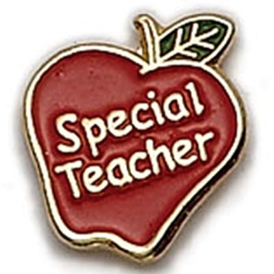 1/2 Inch Gold Enameled Special Teacher Apple Lapel Pin - Lapel Pin Corner