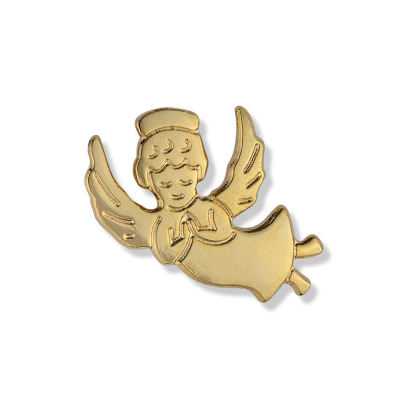 1/2 Inch Gold Girl Angel with Wings Lapel Pin - Lapel Pin Corner