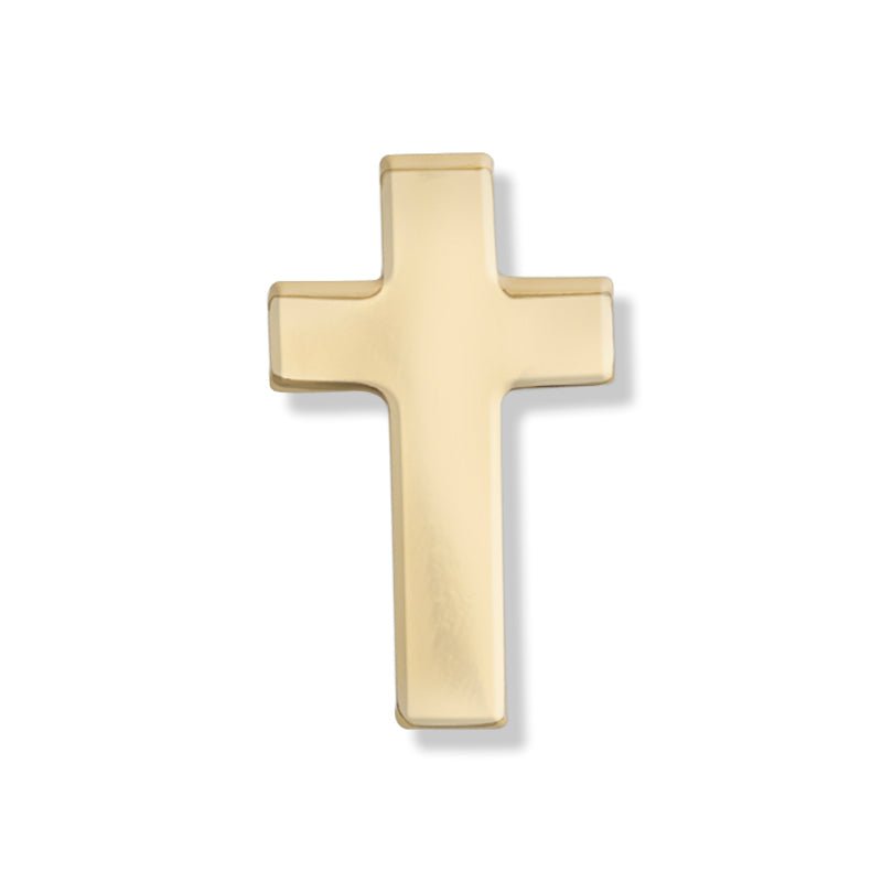 1/2 Inch Polished Cross Lapel Pin - Lapel Pin Corner