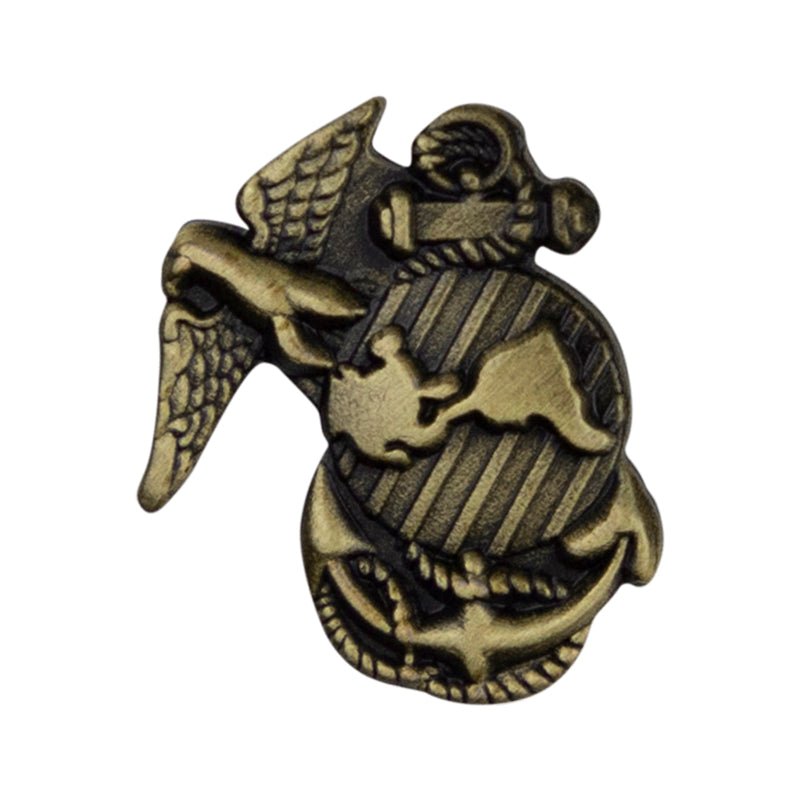 1/2 Inch U.S. Marines Antique Gold Lapel Pin - Lapel Pin Corner