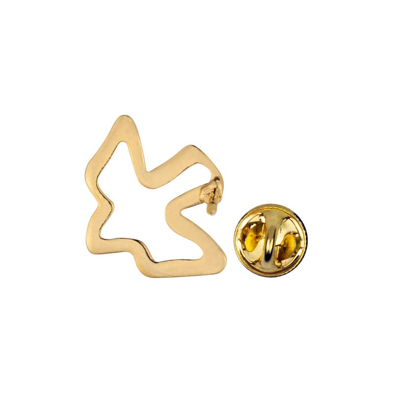 1/2 x 1/2 Inch Pierced Outline Gold Dove Lapel Pin - Lapel Pin Corner