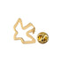 1/2 x 1/2 Inch Pierced Outline Gold Dove Lapel Pin - Lapel Pin Corner