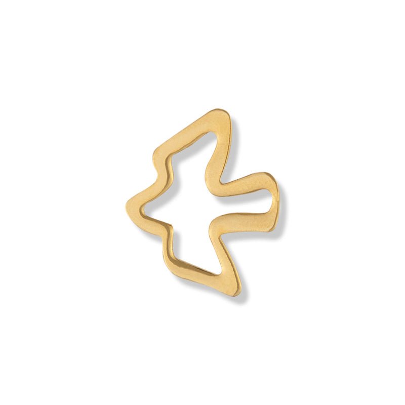 1/2 x 1/2 Inch Pierced Outline Gold Dove Lapel Pin - Lapel Pin Corner