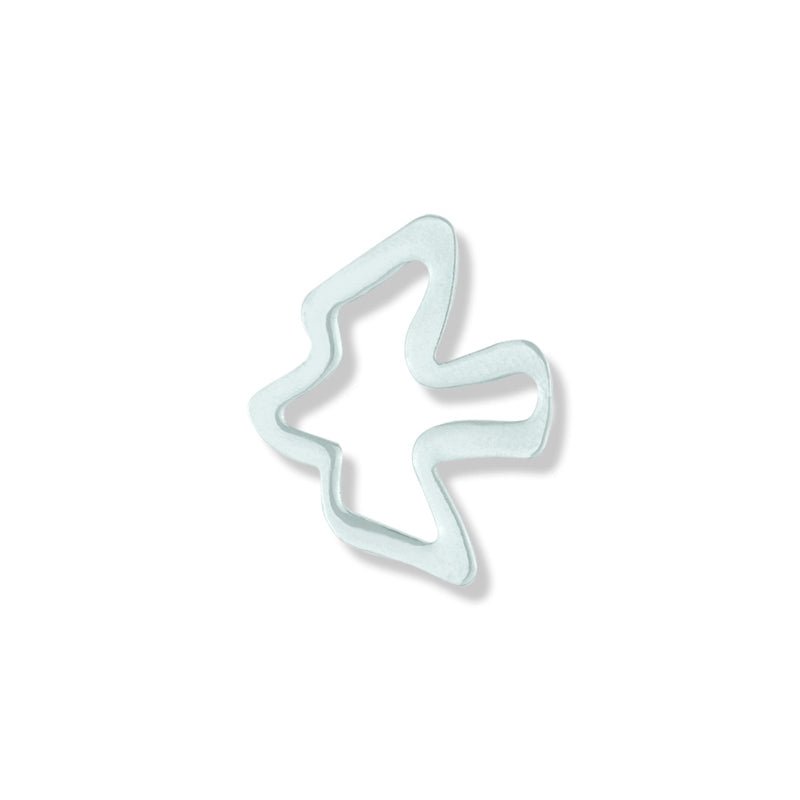1/2 x 1/2 Inch Pierced Outline Silver Dove Lapel Pin - Lapel Pin Corner