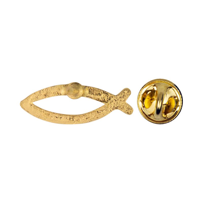 2/8 x 5/8 Inch Gold Fish Lapel Pin-Brooches & Lapel Pins-Lapel Pin Corner