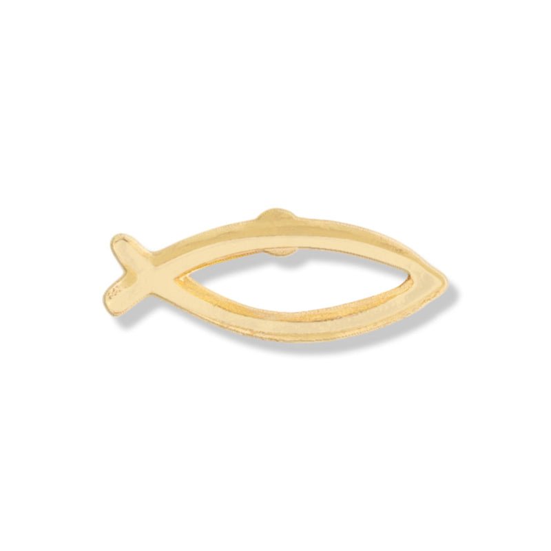 2/8 x 5/8 Inch Gold Fish Lapel Pin-Brooches & Lapel Pins-Lapel Pin Corner